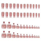 Pink french tip medium coffin nail (hands and feet nails kit)