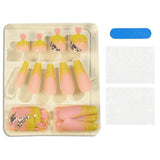 Ombre yellow french tip ballerina nail (hands and feet nails kit)