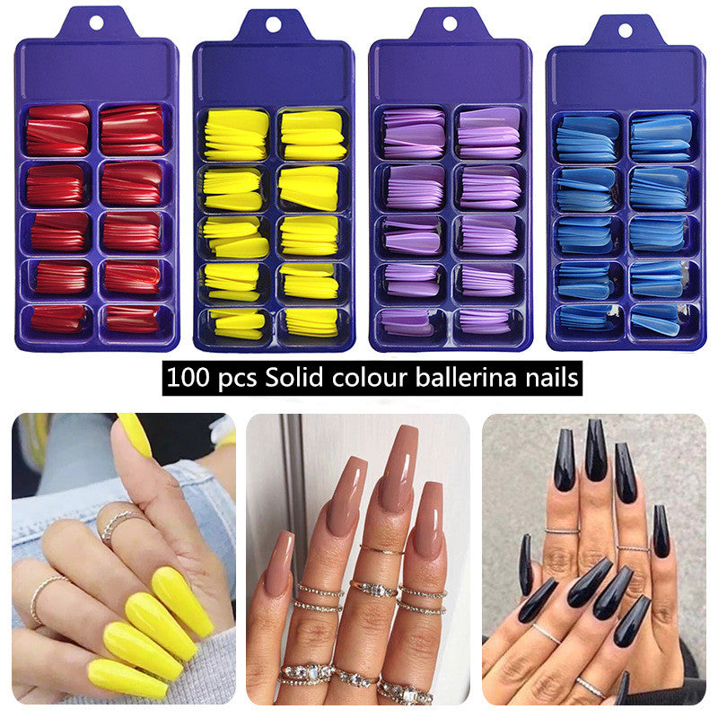 pcs Solid colour ballerina nails