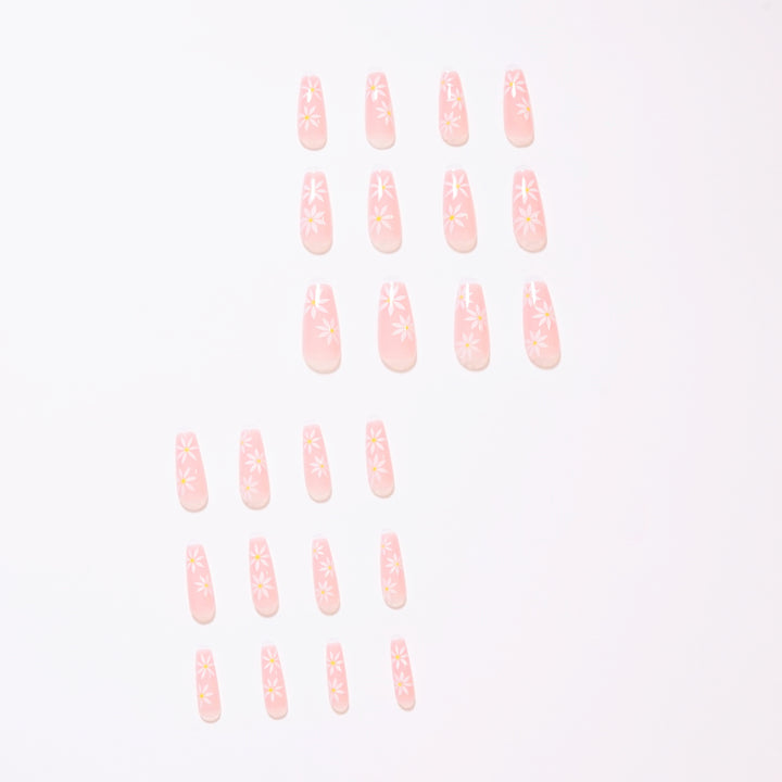 Pink sunflower nails