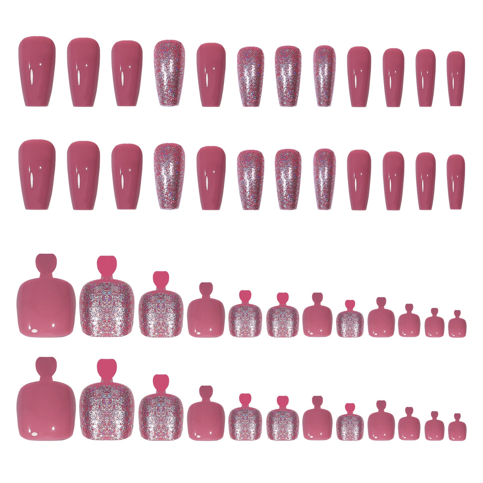Hot peach (hands and feet nails kit)