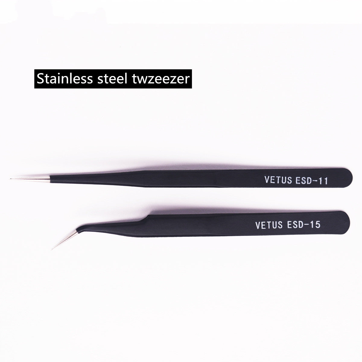 Stainless Steel Anti-static elbow twzeezer nail art tool
